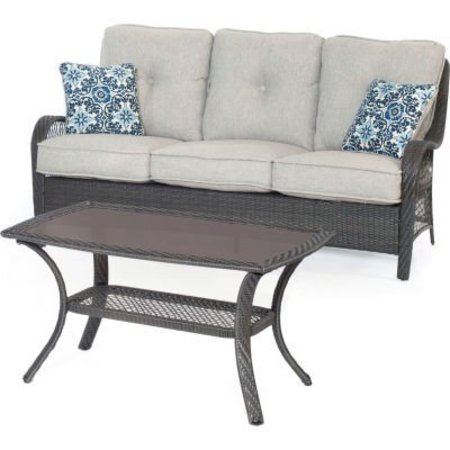 ALMO FULFILLMENT SERVICES LLC Hanover® Orleans 2 Piece Patio Set, Silver Lining/Gray ORLEANS2PC-G-SLV